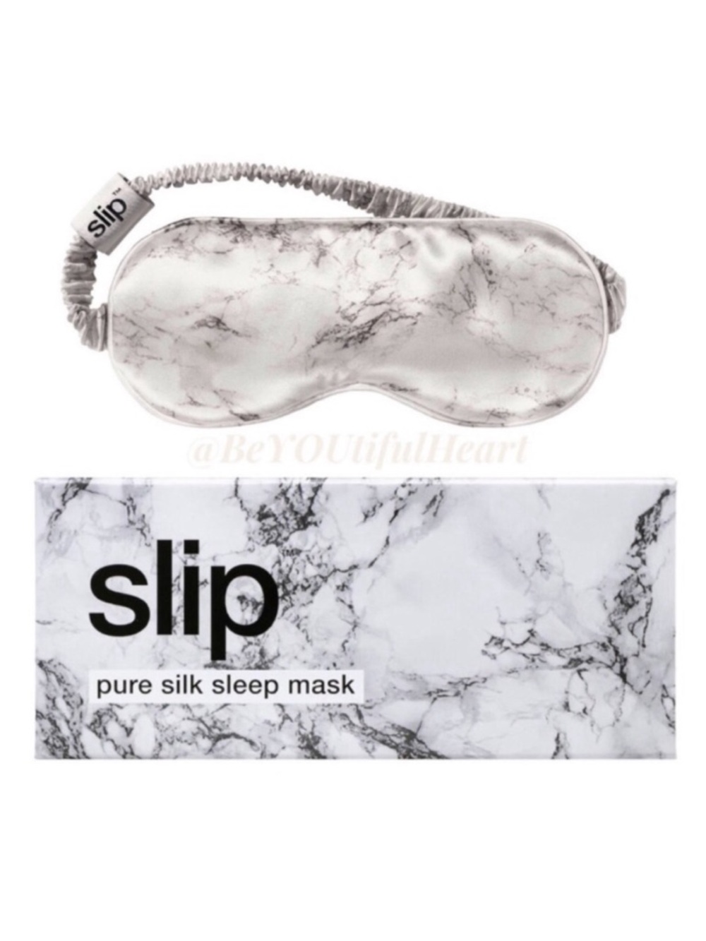 Slip Pure 100% Silk Sleep Mask in Marble - Anti-Aging & Crease-Resistant